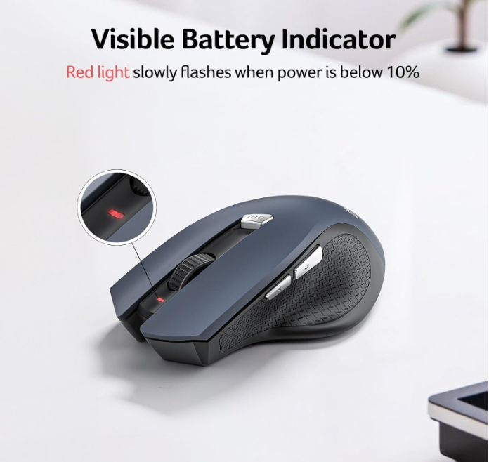 Acer Wireless Mouse 2.4GHz, USB Cordless Mouse with 6 Buttons, Adjustable DPI up to 1600, for PC/Laptop/Desktop