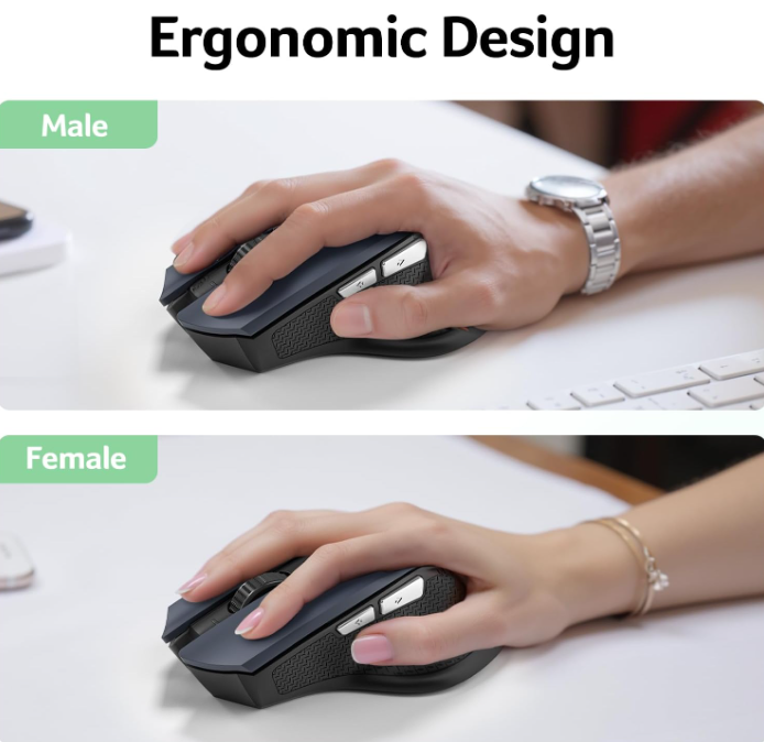 Acer Wireless Mouse 2.4GHz, USB Cordless Mouse with 6 Buttons, Adjustable DPI up to 1600, for PC/Laptop/Desktop