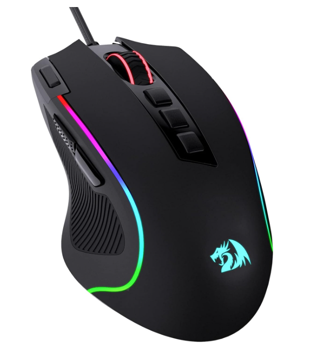 Redragon M612 RGB Gaming Mouse – 8000 DPI, Wired, 11 Programmable Buttons, 5 Lighting Modes, Rapid Fire, Customizable Software
