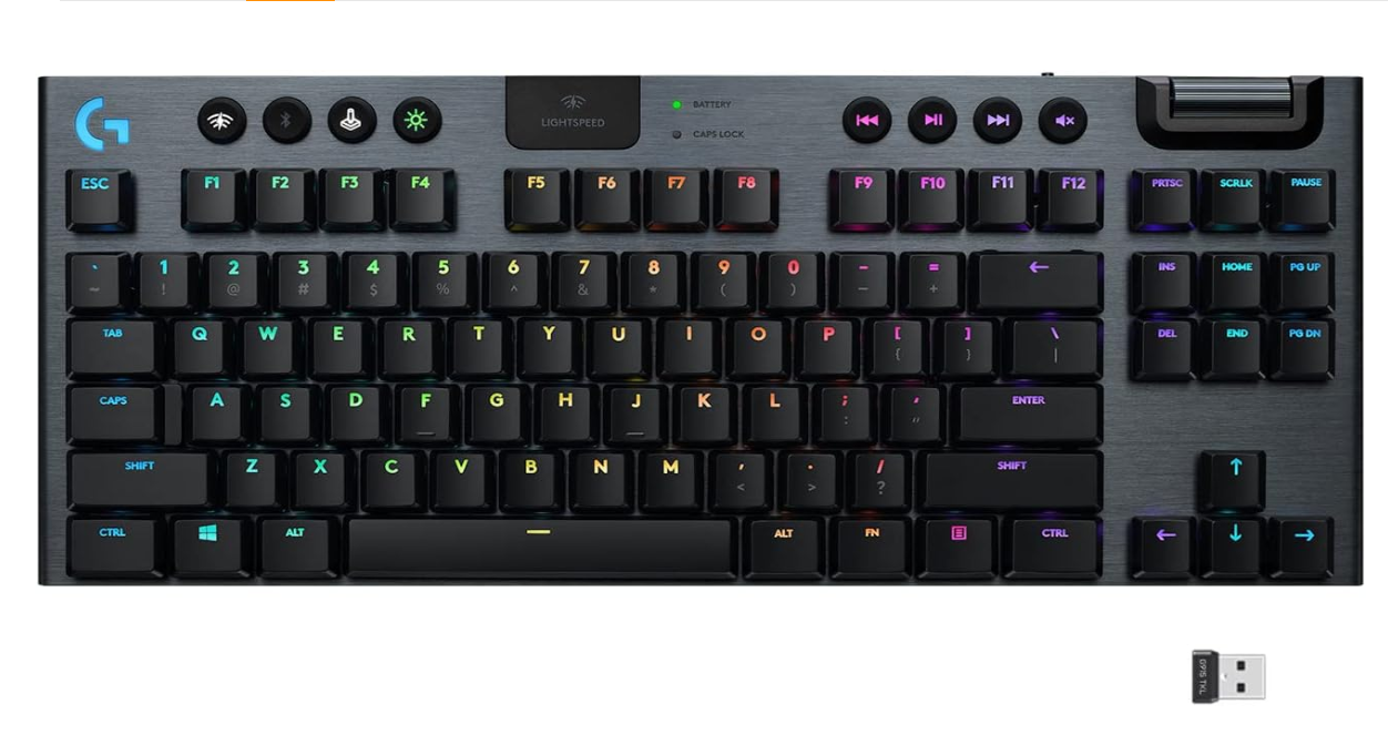 Logitech G915 TKL Wireless RGB Gaming Keyboard – Low Profile Tactile Switches, Lightsync, Lightspeed & Bluetooth