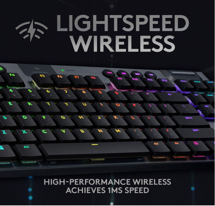 Logitech G915 TKL Wireless RGB Gaming Keyboard – Low Profile Tactile Switches, Lightsync, Lightspeed & Bluetooth