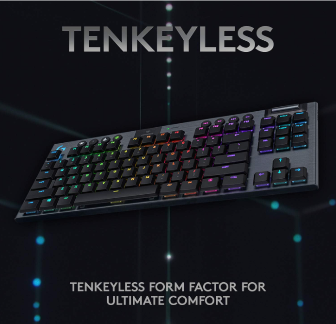 Logitech G915 TKL Wireless RGB Gaming Keyboard – Low Profile Tactile Switches, Lightsync, Lightspeed & Bluetooth