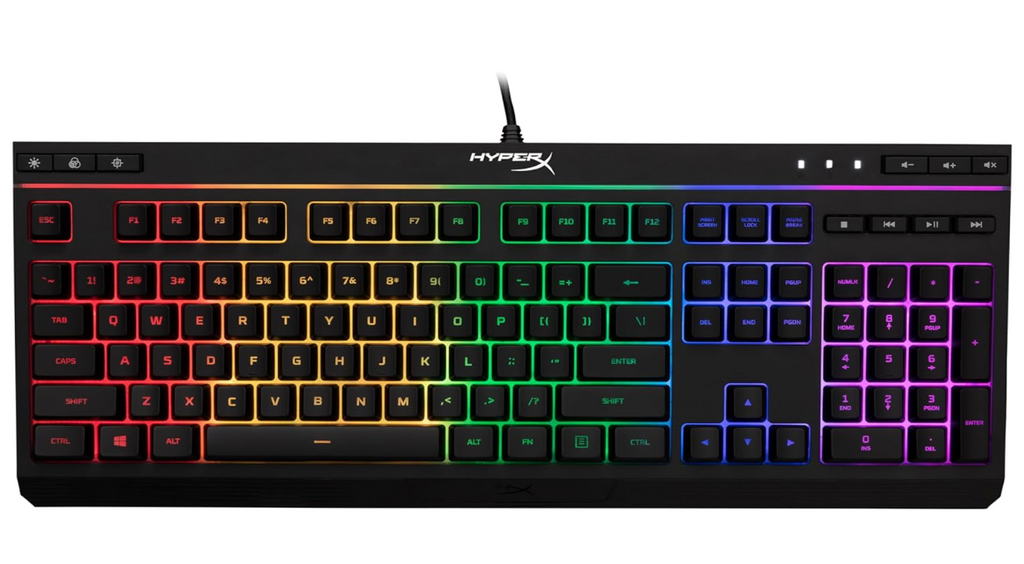 HyperX Alloy Core RGB Gaming Keyboard – Silent Membrane Keys, RGB Lighting, Spill-Resistant, Media Controls, Black