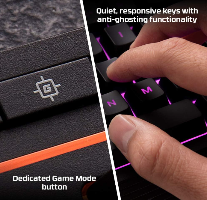 HyperX Alloy Core RGB Gaming Keyboard – Silent Membrane Keys, RGB Lighting, Spill-Resistant, Media Controls, Black
