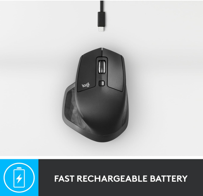 Logitech MX Master 2S Wireless Mouse – Bluetooth, Multi-Device, Fast Scrolling, Ergonomic, Rechargeable – Graphite