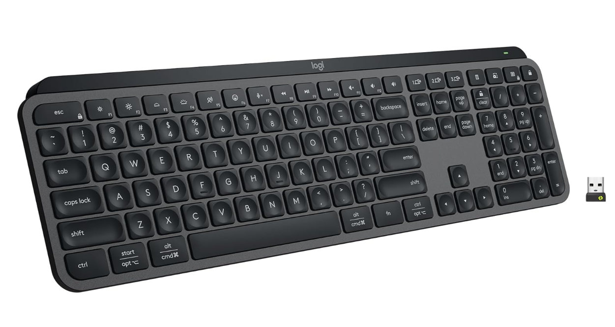 Logitech MX Keys S Wireless Keyboard – Low Profile, Quiet Typing, Backlit, Bluetooth/USB-C, Multi-OS – Graphite
