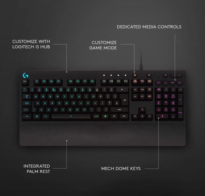 Logitech G213 Prodigy: RGB, Spill-Resistant Gaming Keyboard