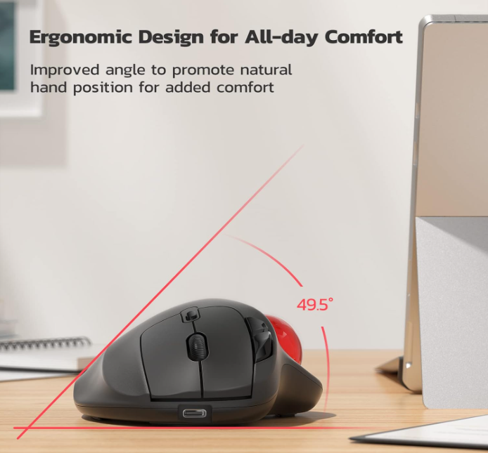 Nulea M501 Wireless Trackball Mouse – Ergonomic, Rechargeable, Multi-Device (BT/USB), Smooth Thumb Control – PC/Mac          Ask ChatGPT