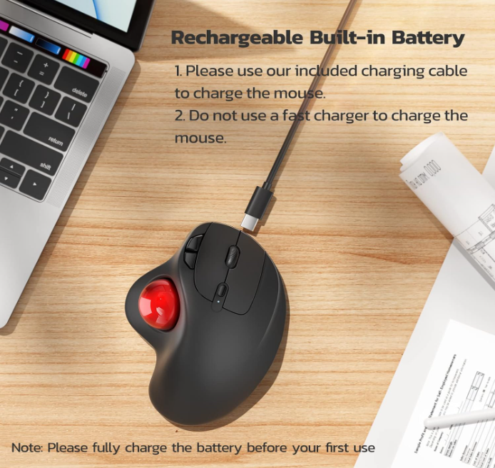 Nulea M501 Wireless Trackball Mouse – Ergonomic, Rechargeable, Multi-Device (BT/USB), Smooth Thumb Control – PC/Mac          Ask ChatGPT