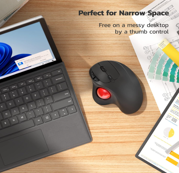 Nulea M501 Wireless Trackball Mouse – Ergonomic, Rechargeable, Multi-Device (BT/USB), Smooth Thumb Control – PC/Mac          Ask ChatGPT